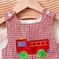 thumbnail image 5 of mgoYE Short Sleeve Romper Baby Boy Animal Embroidery Plaid Sleeveless Romper Jumpsuit Overall Bodysuit One-Piece Outfit Rompers Baby Girls|Red 2-3 Years, 5 of 8