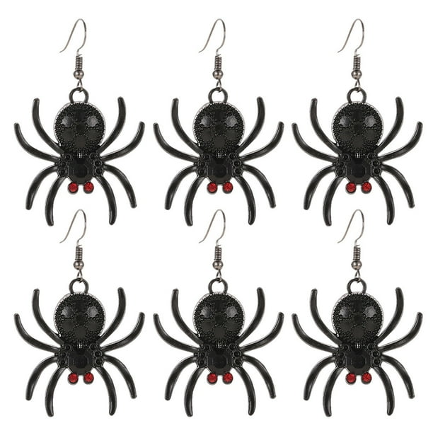 3 pares de gotas de orejas de araña creativas Exagerar la joyería de oído del oído de la oreja