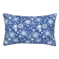 thumbnail image 1 of Fotbe whiet Snowflake blue background Funda de Almohada Decorativa Estilo Occidental, Lujo en Algodón, Fundas para Almohadas King, Cojín Estampado para Decoración del Hogar-14"x20", 1 of 6