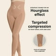 thumbnail image 4 of Leonisa Invisible Tummy Control Bodysuit Shapewear Leggings for Women with Leg Compression Shorts,Beige,L-XL, 4 of 4