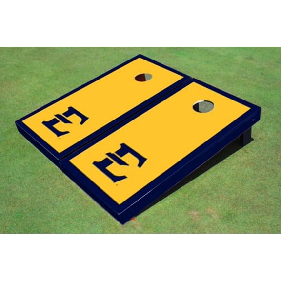 East Tennessee State University E Navy Matching Border Cornhole Boards