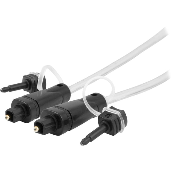 GE 12 ft. Digital Toslink Fiber Optic Cable with Mini Toslink Adapters, 33534