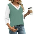 thumbnail image 5 of Womens Plus Size Tops 3/4 Sleeve Dressy Blouses V-Neck Casual Loose Tunic Tops Summer Pullover Blouse Shirts S-3XL, 5 of 8
