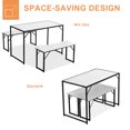 thumbnail image 5 of DINAZA Dining Table Set for 4 Persons 3Pcs Kitchen Table and 2 Benches Dining Room Table Set for Small Spaces Table with Chairs Home Furniture Rectangular Modern, 5 of 7