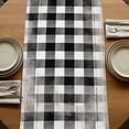 thumbnail image 5 of Sunflowers Pig 90 Inch Table Runner, Farmhouses Animals Black White Plaid Farmhouse Dresser Scarf Cotton & Linen Tablerunner for Dining/Kitchen Island/Holiday Party Décor 13" x 90", 5 of 9