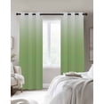 thumbnail image 3 of Ombre Green White Blackout Curtains 45 Inches Long for Bedroom, Colorful Painting Thermal Insulated Room Darkening Black Out Window Curtain Panels Grommet Drapes for Living Room, 3 of 8