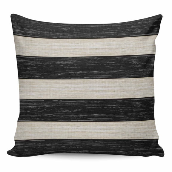Black White Striped Pillow Covers 20x20 Inch Decorative Throw Pillow Cover, Farmhouse Vintage Shabby Chic Wood Grain Sofa Pillowcases Accent Cushion Case Home Decor Bedroom Living Room