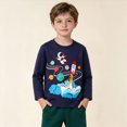 thumbnail image 2 of KPOPLK Toddler Boys Sweatshirt Long Sleeve Christmas T-Shirt Long Sleeve Tee Boys Tops Kids Fall Winter Boys Shirts Clothes(4-5 Years,Dark Blue), 2 of 6
