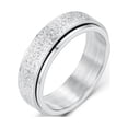 thumbnail image 1 of Anillo de acero de titanio esmerilado, anillo giratorio antiansiedad, anillo de descompresión, joyería para parejas, 1 of 3