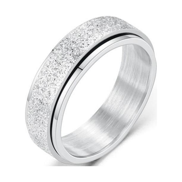 Anillo de acero de titanio esmerilado, anillo giratorio antiansiedad, anillo de descompresión, joyería para parejas