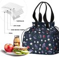 thumbnail image 4 of Pioneer Flower Floral Print Pattern Drawstring Lunch Bag Women - Drawstring Lunch Bag Insulated for Work Office - Stain-Resistant Large Lunchbags for Women with Multi-Pockets, 4 of 6