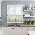 thumbnail image 5 of Fall White Green Pumpkin Kitchen Curtains and Valances Set, Rod Pocket Curtains Tier Farmhouse Window Curtains 36 Inch Length, Thanksgiving Flower Lattice 3 Piece Kitchen Curtains Set, 5 of 6