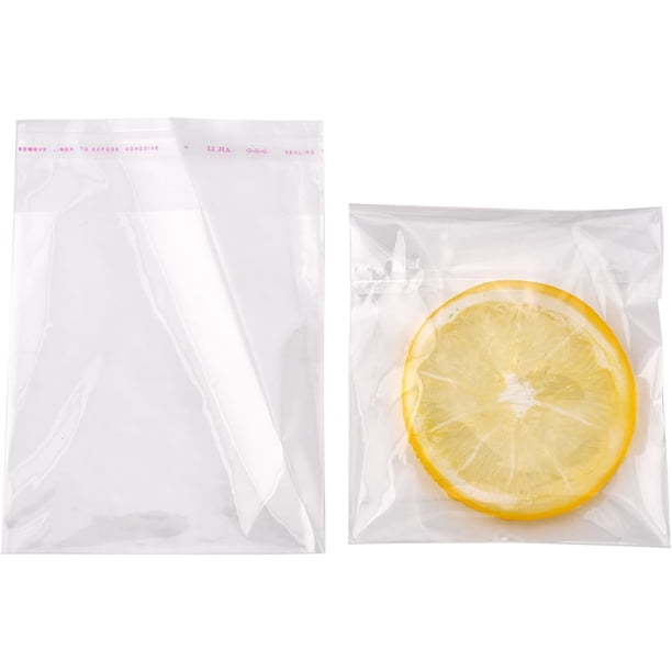 100 bolsas rectangulares de celofán OPP para guardar joyas pequeñas. Bolsas transparentes autoadhesivas con cierre hermético.