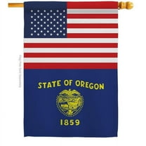 28 x 40 in. USA Oregon American State Vertical House Flag with Double-Sided Decorative Banner Garden Yard Gift