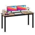 thumbnail image 1 of BeesClover Computer Desk, Large Home Office Desk with Black Metal Frame, Modern Simple Style Gaming Desk, Sturdy Writing Workstation for Study, Home, Office, 1 of 8
