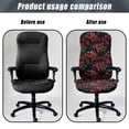 thumbnail image 4 of Xoenoiee Red Rose Spider Web Print Office Chair Covers Computer Universal Stretchable Chair Covers Desk Chair Armrest Covers High Back Slipcovers for Rotating Chairs, Large, 4 of 6
