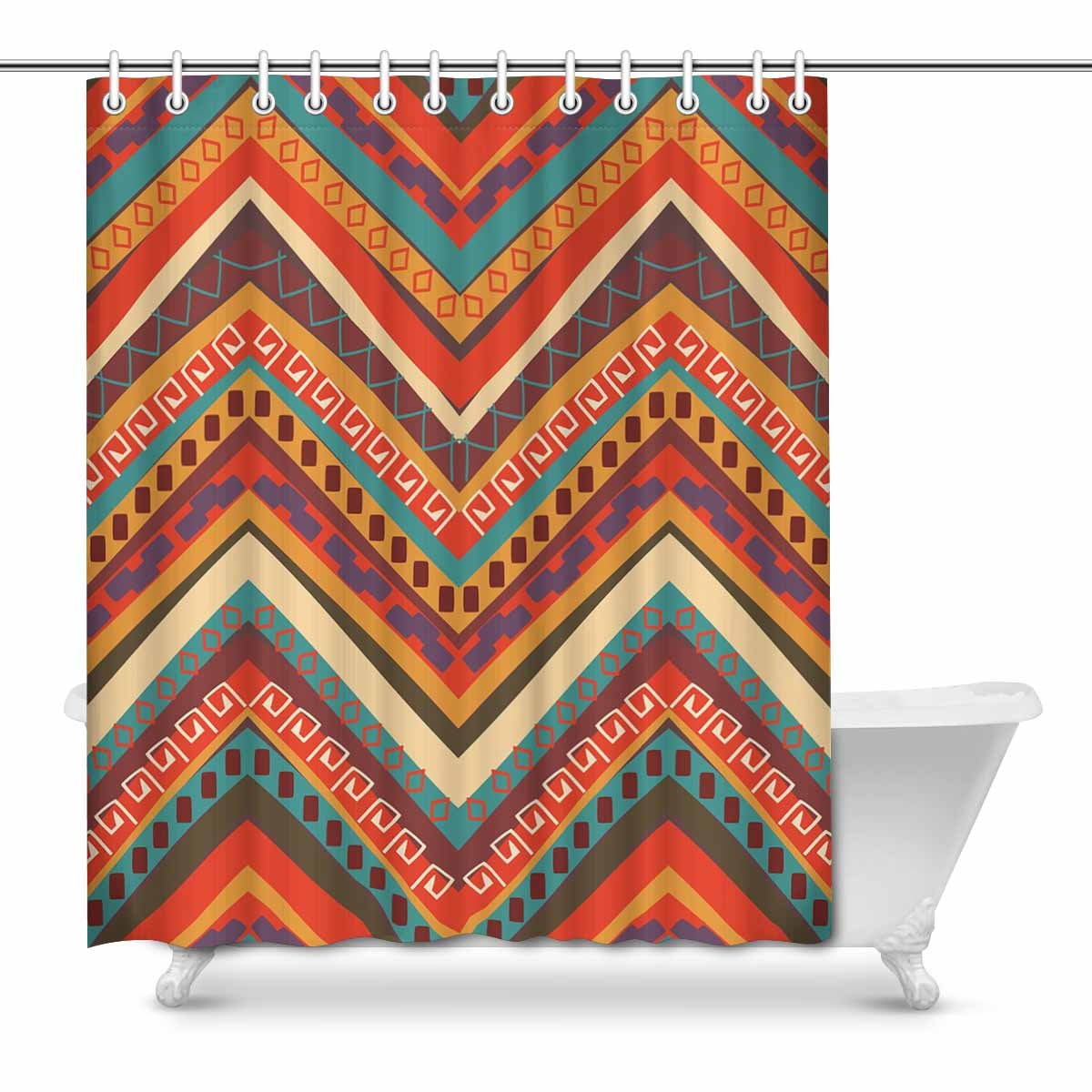 MKHERT Colorful Tribal Ethnic Aztec House Decor Shower Curtain for