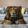 thumbnail image 5 of RKSupls Lion Head Realistic Wildlife Animal Soft Flannel Throw Blanket, Lightweight Fuzzy Warm Cozy Blanket for Couch Bed Home Travel Decor, 5 of 7