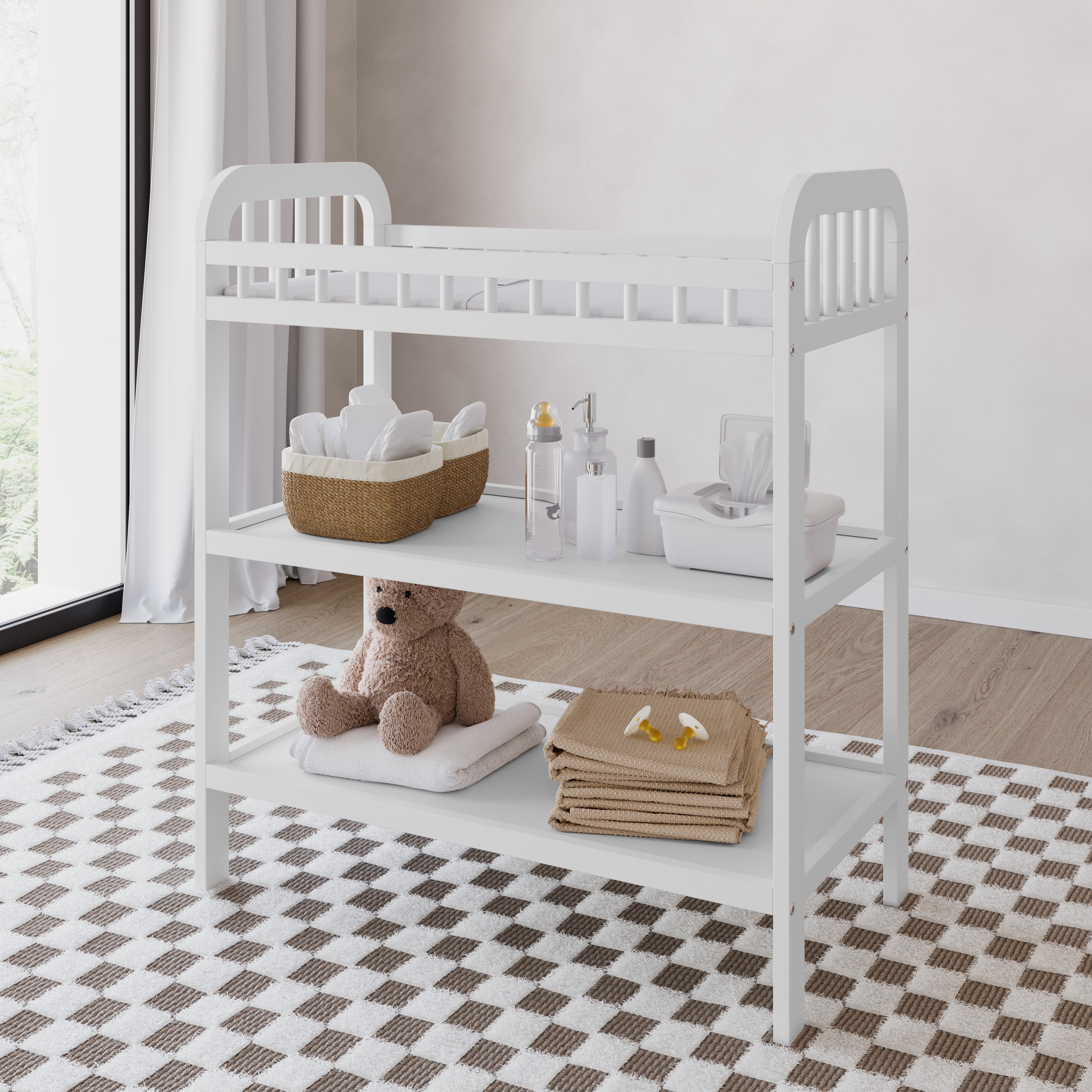 Storkcraft Pasadena Infant Changing Table with Changing Pad, White