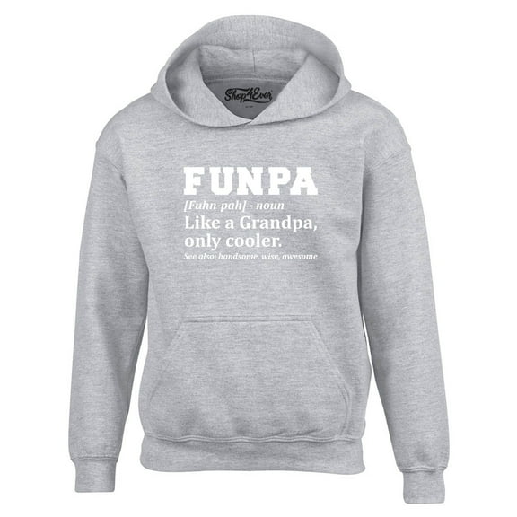 Shop4Ever Men's Funpa Definition Fun Grandpa Hooded Sweatshirt Hoodie X-Large Sports Grey