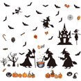 thumbnail image 1 of 2 hojas de pegatinas de pared de Halloween, murciélagos de brujas, calabazas, horribles pegatinas de pared, castillo, araña, dulces, calcomanías de pared, decoración, pegatinas de vinilo despegables, 1 of 8