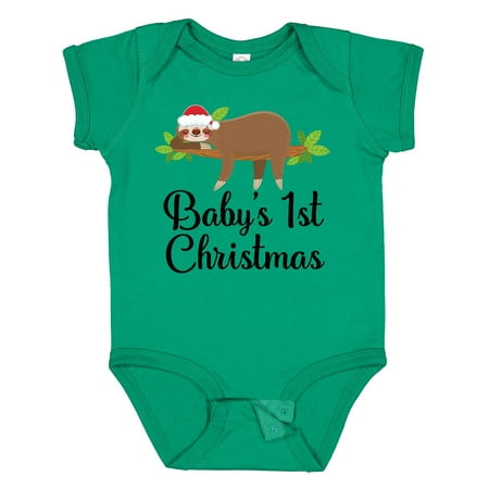 

Inktastic Sloth Babys 1st Christmas Gift Baby Boy or Baby Girl Bodysuit