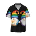 thumbnail image 3 of Goofa Happy Pride Gnome Printed Men's Casual Short-sleeved Shirt,Lightweight Breathable Button-down,Summer Casual men's top,Versatile Fashion shirt-Small, 3 of 7