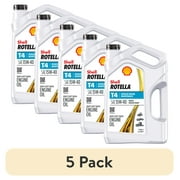 (5 pack) Shell Rotella T4 Triple Protection 15W-40 Diesel Engine Oil, 1 Gallon