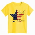 thumbnail image 4 of TOWED22 Boys Casual Tops Short Sleeve Crew Neck Cotton T-Shirts Striped Color Block Print Summer Tee Shirts(Yellow,7-8 Y), 4 of 4