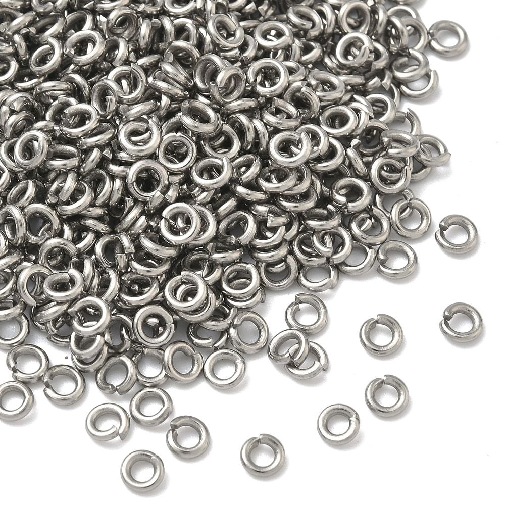 Resistant 304 Stainless Steel Open Jump Rings Stainless Steel Color 4x1mm 18 Gauge Inner Diameter: 2mm DIY