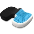 thumbnail image 1 of Cojín de asiento mejorado con gel – Cojín para silla de oficina – Cojín de gel antideslizante y espuma viscoelástica para el dolor de coxis (negro), 1 of 5