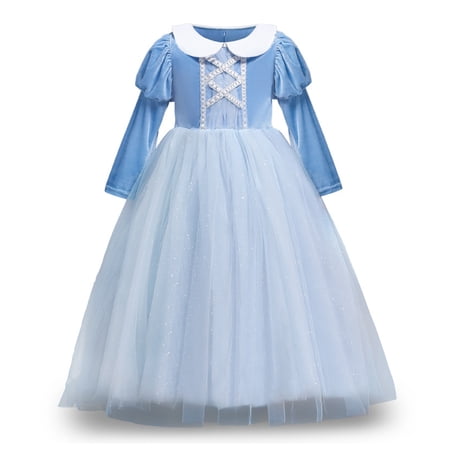 KAWELL Frozen Elsa Princess Costume Birthday Party Dress Up for Little Girls 2-6years