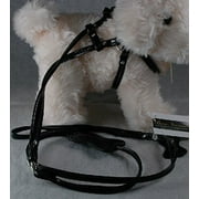 Beau Nouveau - Step-In Dog Harness & Leash - Black Leather - Medium