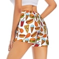 thumbnail image 3 of Vsdgher Hot Dog Burger Print Women's Running Double Layer Shorts High Waisted with Pockets Elastic Yoga Workout Athletic Gym Sports, 3 of 8