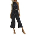 thumbnail image 3 of Qiylii Women Sleeveless Jumpsuit with Dots Pattern, Loose Legs High-Waisted Fit Summer Cool Clothing, 3 of 9