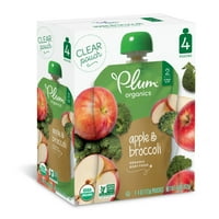 Plum Organics Stage 2 Apple & Broccoli, 4oz (Pack of 4)