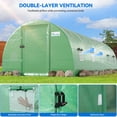 thumbnail image 3 of Dextrus Extra Large Heavy-Duty Greenhouse: Dimensions of 26x10x7ft, Large 2 Swing Doors, Walk-in Greenhouses with Tunnel Design, Upgraded Galvanized Steel Frame, 10 Windows, Green, 3 of 5