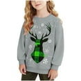 thumbnail image 2 of Favoffer Toddler Girls Christmas Sweatshirt Kids Santa Claus Elk Bear Shirt Xmas Hoodie Cotton Long Sleeve Tops for 1-15Y, 2 of 7