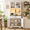 Retro, variant on Kitchen Pantry Cabinet, Aiho 71" Tall Storage Cabinet with LED Lights & Charging Station & Drawers, Farmhouse Hutch for Dining Room Coffee Bar, Tabletop-Retro