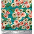 thumbnail image 1 of Soimoi Rayon Fabric Ranunculus with Bunch Floral Printed Fabric 1 Yard 42 Inch Wide, 1 of 3