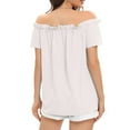 thumbnail image 5 of Virmaxy Womens Blouses Long Sleeve Shirt Women Casual Fashion Solid Color Button T-Shirt Long Sleeves One Shoulder Top Blouse Tops White-1 S, 5 of 6