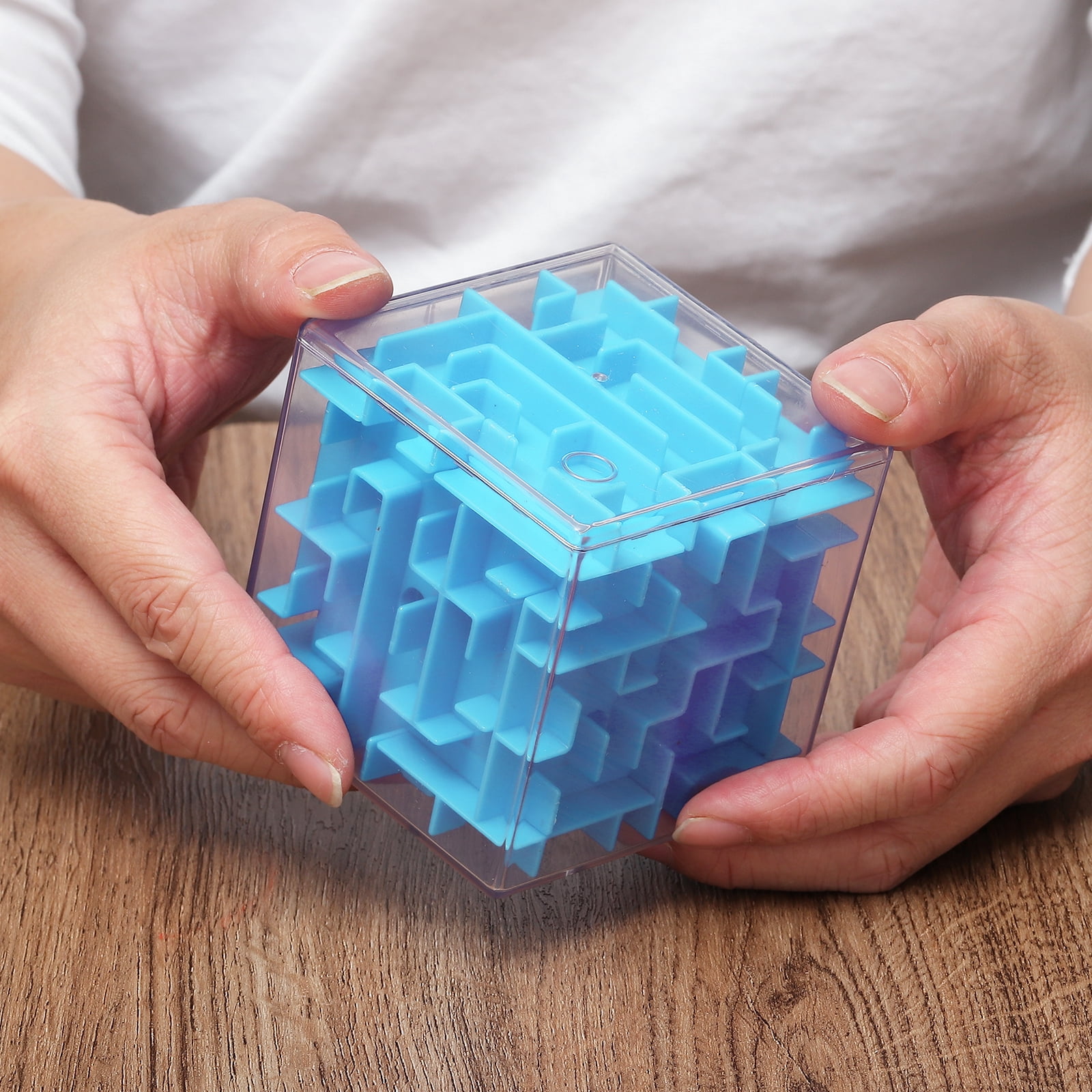 Uxcell Labyrinth Puzzle Box, 2 Pcs Puzzle Cube Funny Labyrinth Game Puzzle Box Mind Teasers Leisure Toys for Adults Birthday Gifts Party Favors, Blue