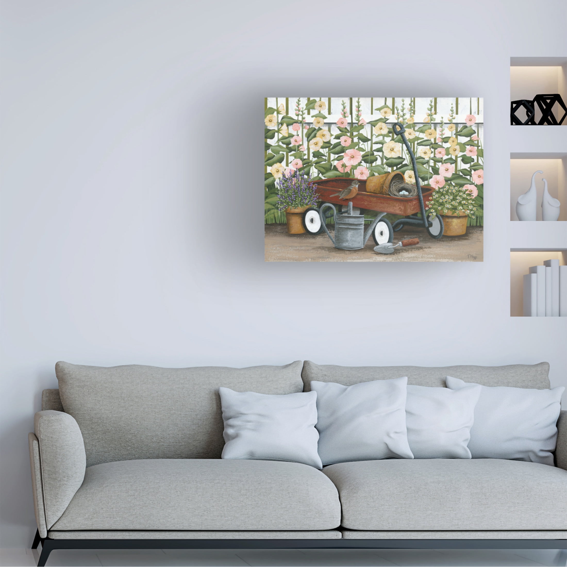 Canvas Wall Art - Tanya Nyp 'Wagon And Tools' Wall Art for Living Room, Bedroom, or Office Décor by Trademark Fine Art - 47 x 35 Inches