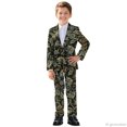 thumbnail image 3 of Whosucclay Elastic Waist Boys Suit Set for Graduation Party Wear, Polyester Soft Elastic Adjustable Waist Boys Suits, Metallic & Floral Pattern, 3 of 10