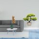 thumbnail image 2 of Estatua de gato, adorable figura de escritorio, árbol bonsái artificial, planta sintética, material de resina único, ideal para la oficina, la sala de, 2 of 8