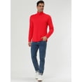 thumbnail image 4 of CamisePaHombres De Mangas Largas Cuello De Cisne Ajuste Delgado Casual Rojo 48, 4 of 7