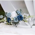 thumbnail image 5 of Roses Artificial Flowers 25pcs Realistic Dusty Blue Fake Roses W/Stem for DIY Blue, 5 of 6