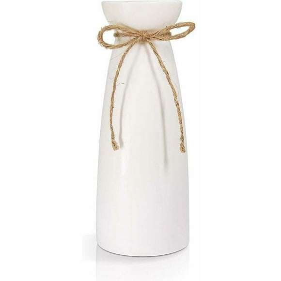 Ceramic Vase, Large White Flower Vase, Modern Tabletop Vase Decoration, High Quality Decorative Vase, for Home, Party, Wedding Centerpiece(23cm)