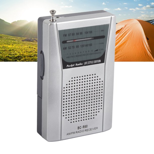 Radio Mini AM FM Radio Operación Manual Fácil Ajuste Función De Memoria Receptor De Radio Digital BCR60 2 Piezas Pilas AA