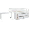thumbnail image 6 of JERFIT Full Loft Bed with Retractable Desk, 4 Drawers, Shelves, White, 6 of 10